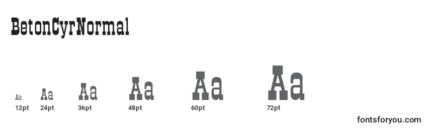 BetonCyrNormal Font Sizes