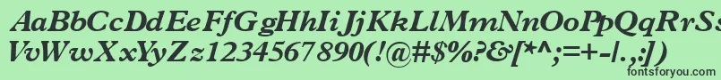 フォントTerminusblacksskItalic – 緑の背景に黒い文字