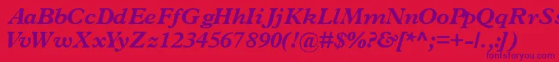 TerminusblacksskItalic Font – Purple Fonts on Red Background