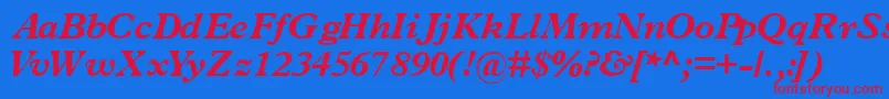 TerminusblacksskItalic Font – Red Fonts on Blue Background