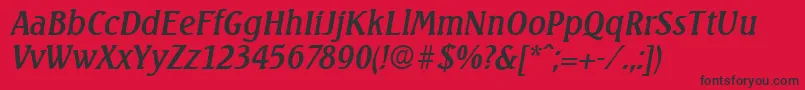 SeagullSerialRegularitalicDb Font – Black Fonts on Red Background