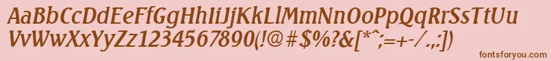 SeagullSerialRegularitalicDb Font – Brown Fonts on Pink Background