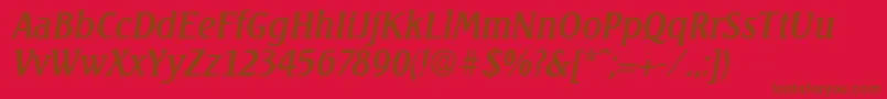 SeagullSerialRegularitalicDb Font – Brown Fonts on Red Background