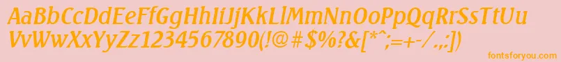 SeagullSerialRegularitalicDb Font – Orange Fonts on Pink Background