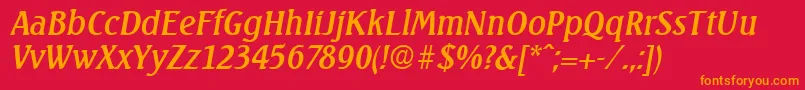 SeagullSerialRegularitalicDb Font – Orange Fonts on Red Background