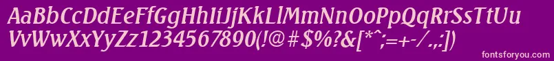 SeagullSerialRegularitalicDb Font – Pink Fonts on Purple Background