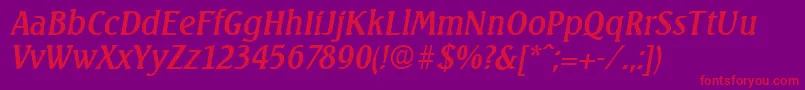 SeagullSerialRegularitalicDb Font – Red Fonts on Purple Background