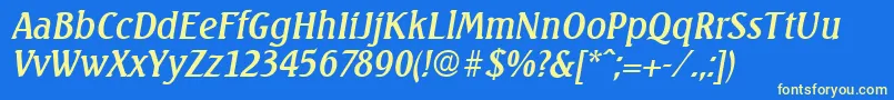 SeagullSerialRegularitalicDb Font – Yellow Fonts on Blue Background