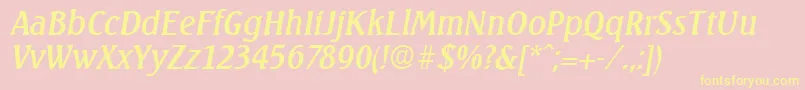 SeagullSerialRegularitalicDb Font – Yellow Fonts on Pink Background