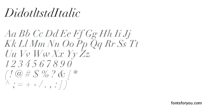 DidotltstdItalicフォント–アルファベット、数字、特殊文字