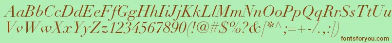 DidotltstdItalic Font – Brown Fonts on Green Background