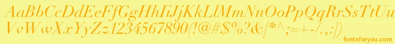 DidotltstdItalic Font – Orange Fonts on Yellow Background