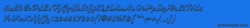 GiulioShadedRegular Font – Black Fonts on Blue Background