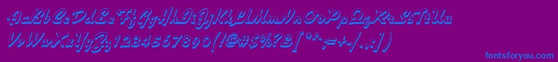 GiulioShadedRegular-Schriftart – Blaue Schriften auf violettem Hintergrund