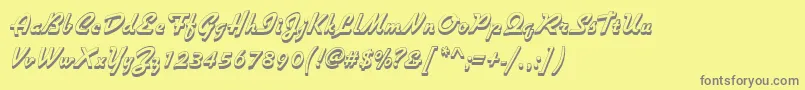 フォントGiulioShadedRegular – 黄色の背景に灰色の文字