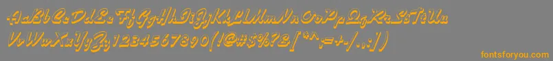 フォントGiulioShadedRegular – オレンジの文字は灰色の背景にあります。