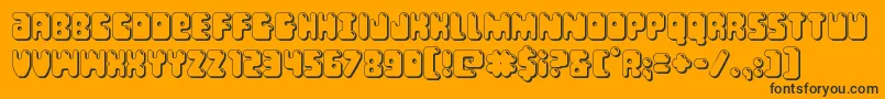 Bubblebutt3D-Schriftart – Schwarze Schriften auf orangefarbenem Hintergrund