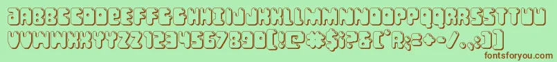 Bubblebutt3D Font – Brown Fonts on Green Background