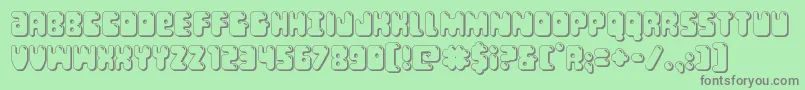 Fonte Bubblebutt3D – fontes cinzas em um fundo verde