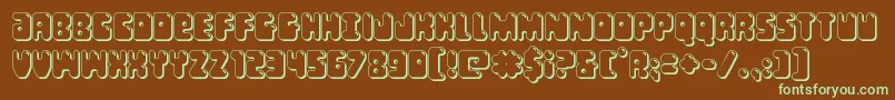 Bubblebutt3D Font – Green Fonts on Brown Background