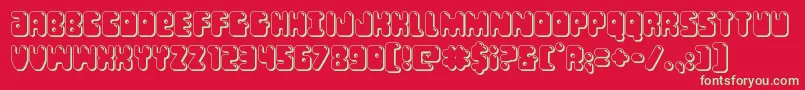 Bubblebutt3D-fontti – vihreät fontit punaisella taustalla