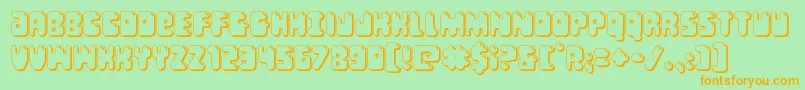 Fonte Bubblebutt3D – fontes laranjas em um fundo verde