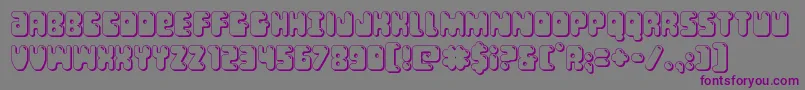 Fonte Bubblebutt3D – fontes roxas em um fundo cinza