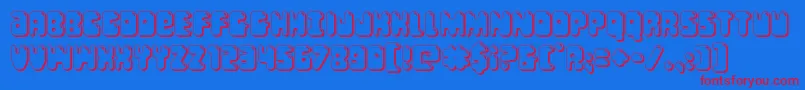 Bubblebutt3D Font – Red Fonts on Blue Background