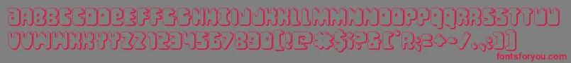 Bubblebutt3D-Schriftart – Rote Schriften auf grauem Hintergrund