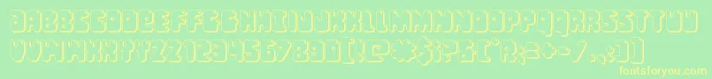 Шрифт Bubblebutt3D – жёлтые шрифты на зелёном фоне