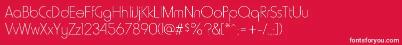 HammerThin Font – White Fonts on Red Background
