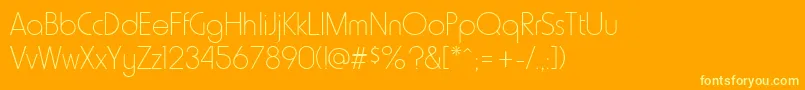 HammerThin-fontti – keltaiset fontit oranssilla taustalla