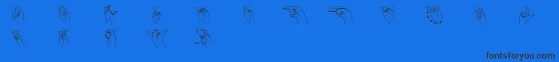 Шрифт Fingersigning – чёрные шрифты на синем фоне