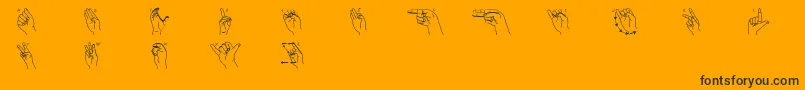フォントFingersigning – 黒い文字のオレンジの背景