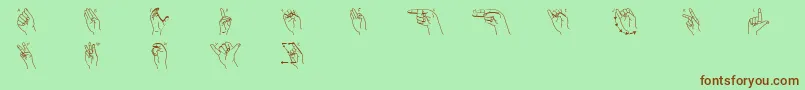 More about Fingersigning Font Fingersigning Font – Brown Fonts on Green Background