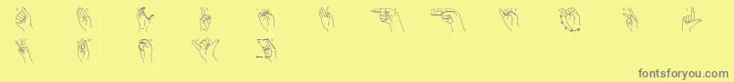 Czcionka Fingersigning – szare czcionki na żółtym tle