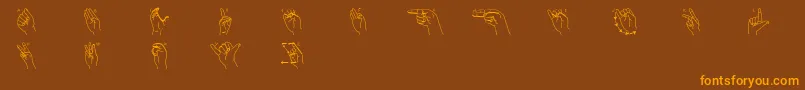 fuente Fingersigning – Fuentes Naranjas Sobre Fondo Marrón