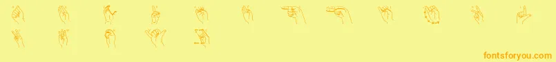 Подробнее о шрифте Fingersigning Шрифт Fingersigning – оранжевые шрифты на жёлтом фоне