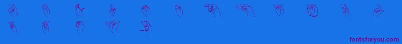 fuente Fingersigning – Fuentes Moradas Sobre Fondo Azul