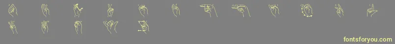 Więcej informacji o czcionce Fingersigning Czcionka Fingersigning – żółte czcionki na szarym tle