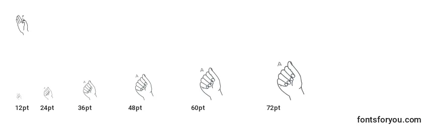 Размеры шрифта Fingersigning