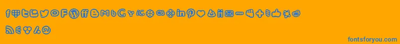 Шрифт SocialMediaIconsBold – синие шрифты на оранжевом фоне