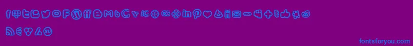 SocialMediaIconsBold-Schriftart – Blaue Schriften auf violettem Hintergrund