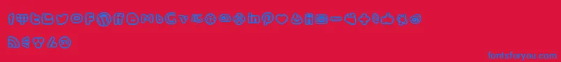 SocialMediaIconsBold-fontti – siniset fontit punaisella taustalla