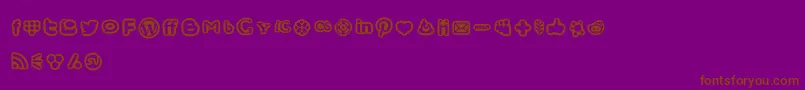 SocialMediaIconsBold-fontti – ruskeat fontit violetilla taustalla