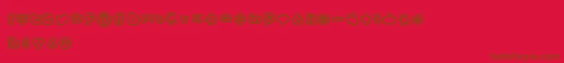 SocialMediaIconsBold-fontti – ruskeat fontit punaisella taustalla