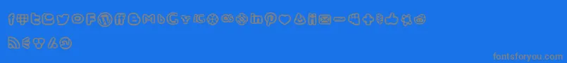 SocialMediaIconsBold-fontti – harmaat kirjasimet sinisellä taustalla