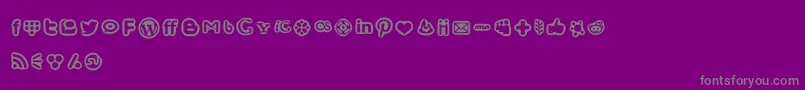 フォントSocialMediaIconsBold – 紫の背景に灰色の文字
