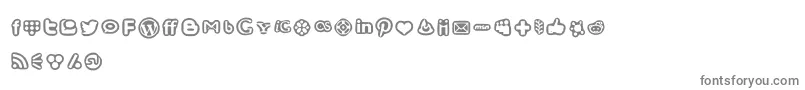 SocialMediaIconsBold-fontti – harmaat kirjasimet valkoisella taustalla