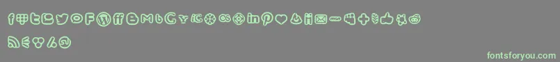 Шрифт SocialMediaIconsBold – зелёные шрифты на сером фоне